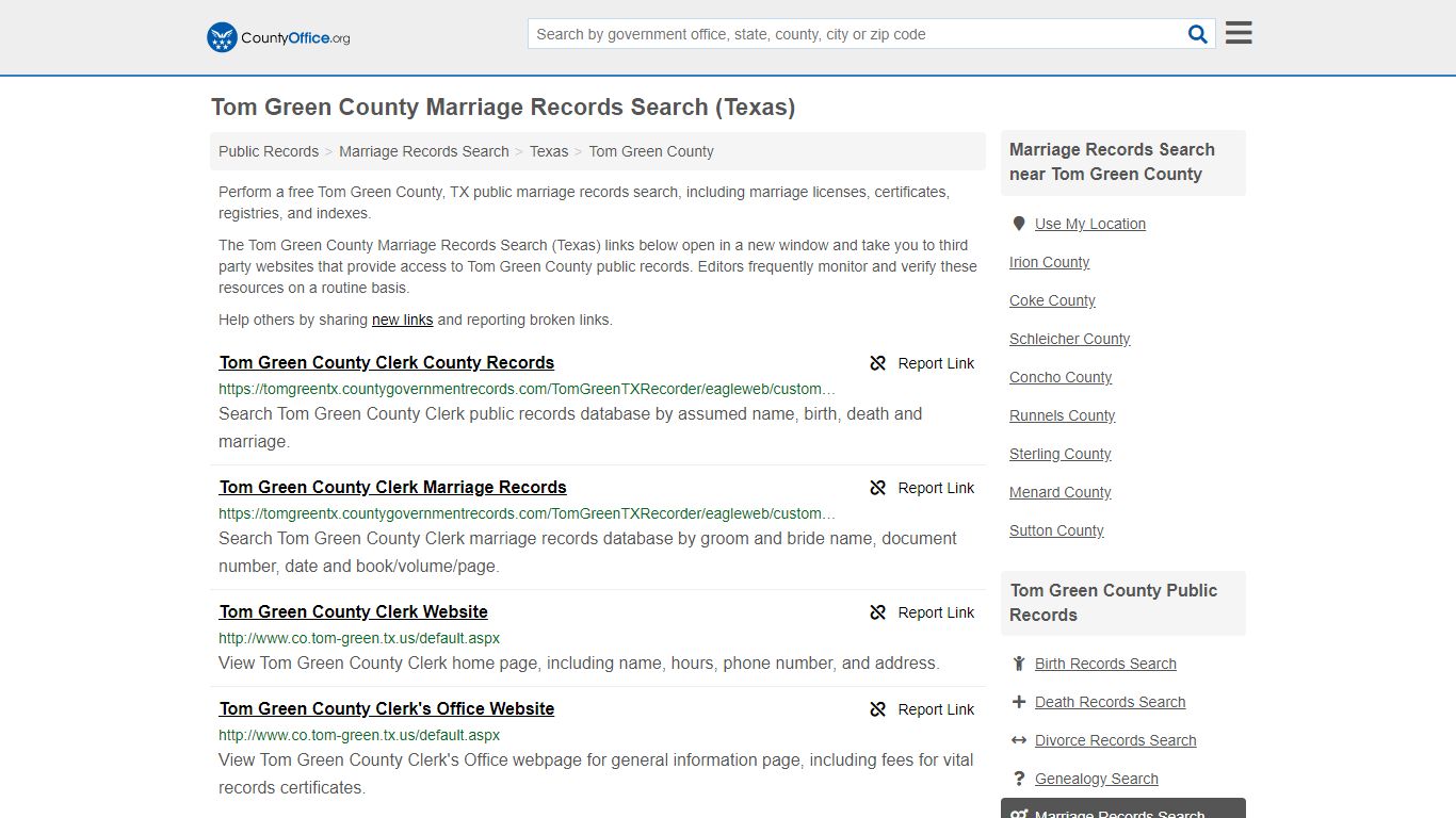 Marriage Records Search - Tom Green County, TX (Marriage ...